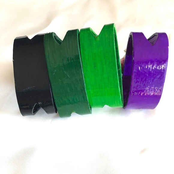 Vintage 80s Funky Fruit & Vegetable Napkin Ring Holders - Picture 3 of 4